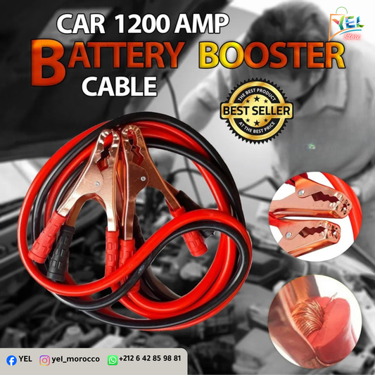 كابل بدء تشغيل 1200 أمبير - معزز سيارة احترافي 🚗⚡