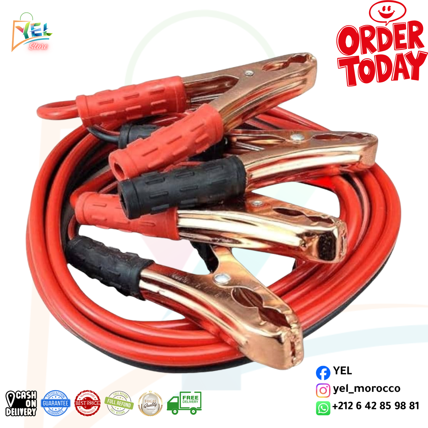 كابل بدء تشغيل 1200 أمبير - معزز سيارة احترافي 🚗⚡