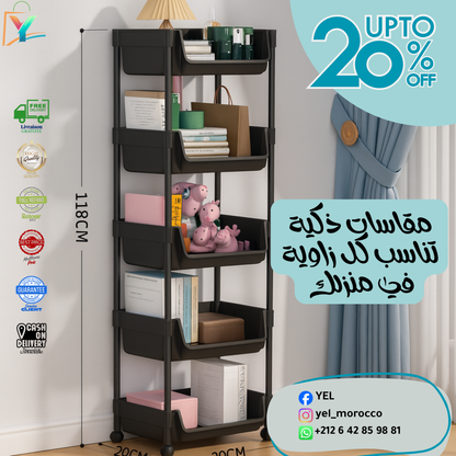 عربة تخزين متعددة الوظائف ذات 4 طبقات 🧺