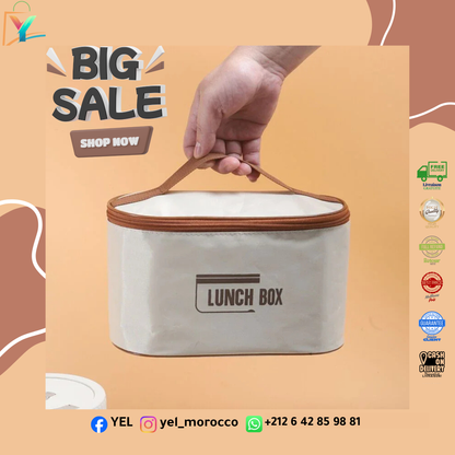صندوق غداء معزول بأربع طبقات + حقيبة - وجبات ساخنة ومنظمة 🍱