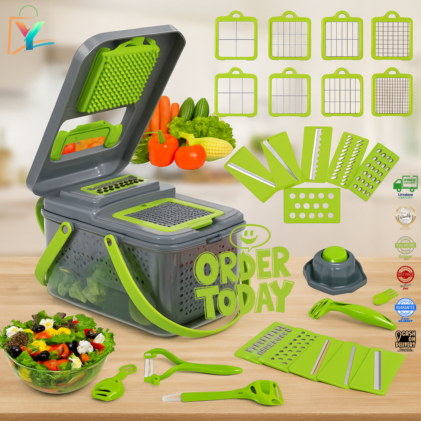 قطاعة خضراوات متعددة الوظائف 22 في 1 – Veggie Slicer™